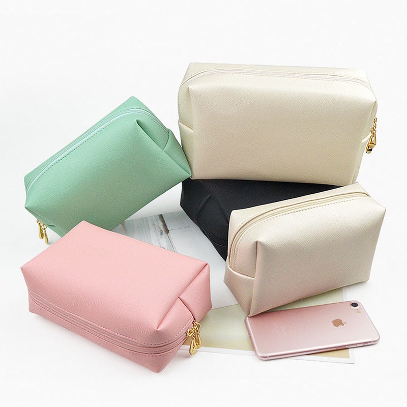 Cosmetic Bag Women'S Explosions Pu Hand Portable Square Waterproof Cute Travel Wash Storage - Image 5